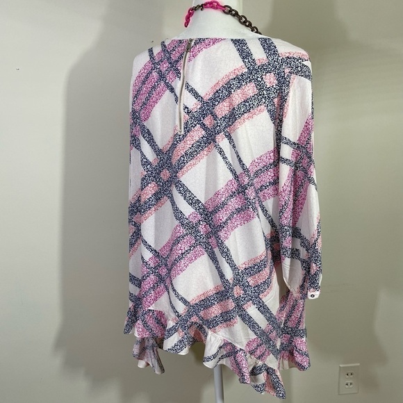 Motherhood Maternity sz XL top in Patel plaid casual loose fitting tunic length - Picture 5 of 10